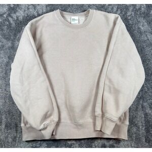 Aritzia TNA Sweatfleece Bubble Fleece Crewneck Sweatshirt Tan Beige Size Small